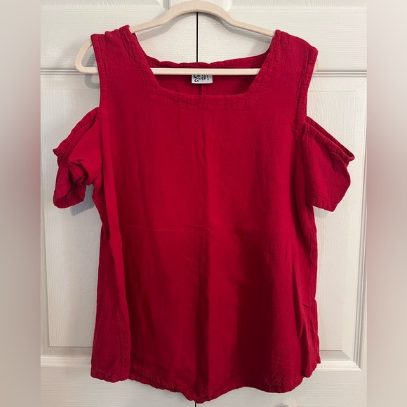 OH MY GAUZE! Preowned Dana Blouse Size 3 Crimson - Picture 1 of 1